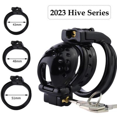 Sissy Double Lock 3D Print Male Chastity Cage Device Set Lock Ring Kit Trainer