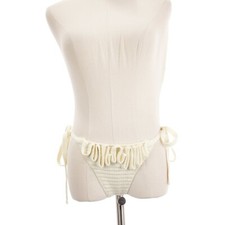 Cult Gaia NWT Carita Crochet Bikini Bottom Size Medium in Off-White Ivory 