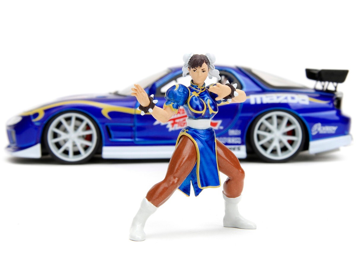 Jada 1993 Mazda RX-7 Blue & Chun-Li Figure 