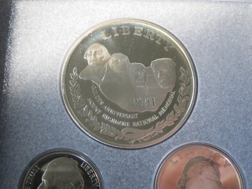 1991 Mount Rushmore Prestige Proof Set Silver Dollar U.S. Mint Box COA ~# B1-3 - Picture 2 of 6
