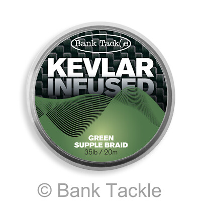 Bank Tackle Kevlar Infused Braid 35lb Karpfenangeln Haken Link aus Kevlar