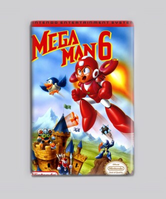 MEGA MAN 6 - 2''x3'' FRIDGE MAGNET (nintendo nes video game 80s box)