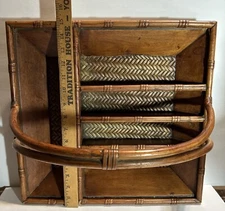 Rattan Flatware Utensil Caddy Handle Wicker Philippines Boho Barbeque 16X 15