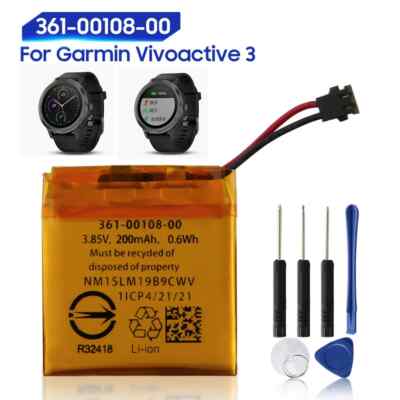 Replacement Battery 361-00108-00 For Garmin Vivoactive3 Vivoactive GPS  GLONASS