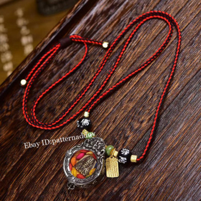 Handmade Woven Rope Tibetan Tradition Gawu Box Pendant Adjustable Necklace