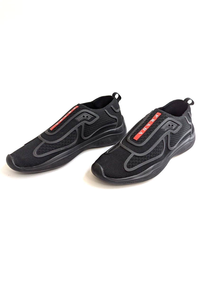 PRADA America's Cup Re-Nylon Knit Technical Slip On Sneakers PRADA America's Cup Re-Nylon Knit Technical Slip On Sneakers