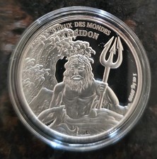 2014 Silver 1 oz POSEIDON - Gods of the World Series - Burkina Faso 1000 francs