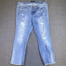 Women  s Torrid Crop Boyfriend Straight Vintage Stretch Light Wash Size 18