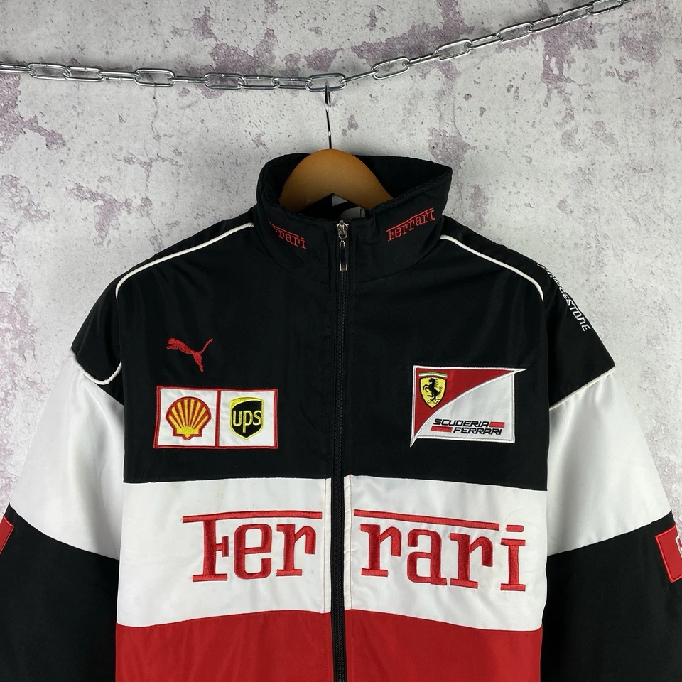 Vintage Ferrari Scuderia Racing Jacket Formula F1 Shell Cars Rare Size L - Image 3 of 4