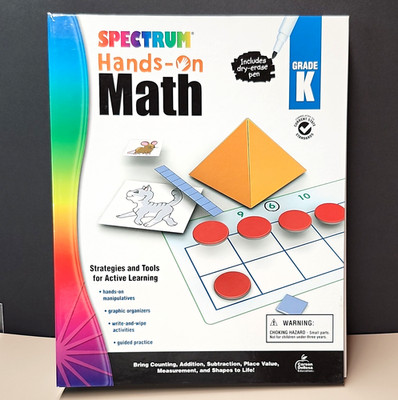 Spectrum Hands-On Math Kindergarten Grade K Kit w/ Dry-Erase Pen