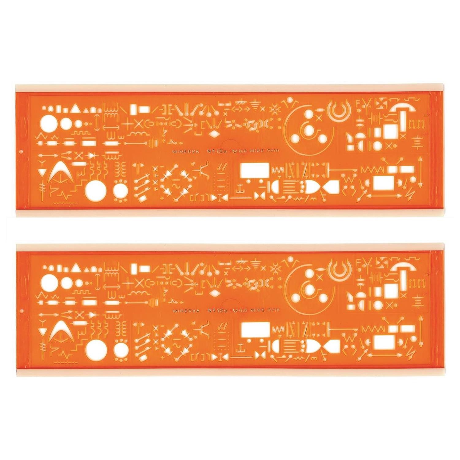 Traces symboles Electrographe NØ13A Minerva en lot de 2 pour dessiner des schémas nets
