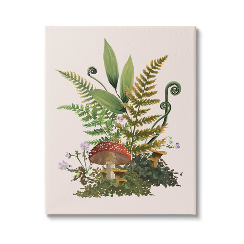 Cottage Woodland Plants Canvas Wall Art, Design by House of Rose