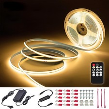 50ft15m Cob Led Strip Light 24v 3000k4000k6500k White With Adapter And Remote