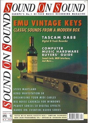 SOUND ON SOUND APRIL 1993 E-MU VINTAGE KEYS, TASCAM DA-88, KORG WAVESTATION SR