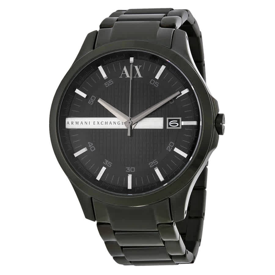 Armani Exchange Hampton Black Dial Black Ion-plated Men Watch AX2104
