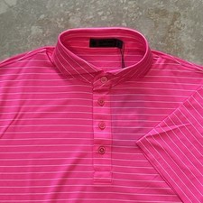 G/Fore Club Striped Tech Jersey Slim Fit Golf Polo Men S Knockout Pink Golf