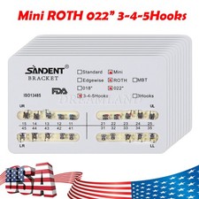 10 Kit Dental Orthodontic Metal Brackets Braces Mini Roth Slot.022 3-4-5 Hooks H