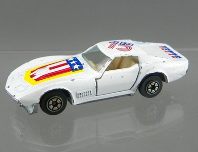 Vintage 1970's Yatming 1/64 Diecast White Chevy Corvette Stingray Vette Racer HK