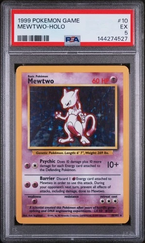 1999 POKEMON BASE SET UNLIMITED #10 MEWTWO-HOLO PSA 5