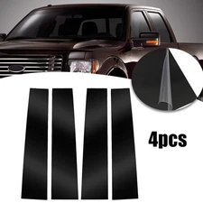 4X Gloss Balck Window B Pillar Post Trim For Ford F150/F-150 2004-14 Accessories