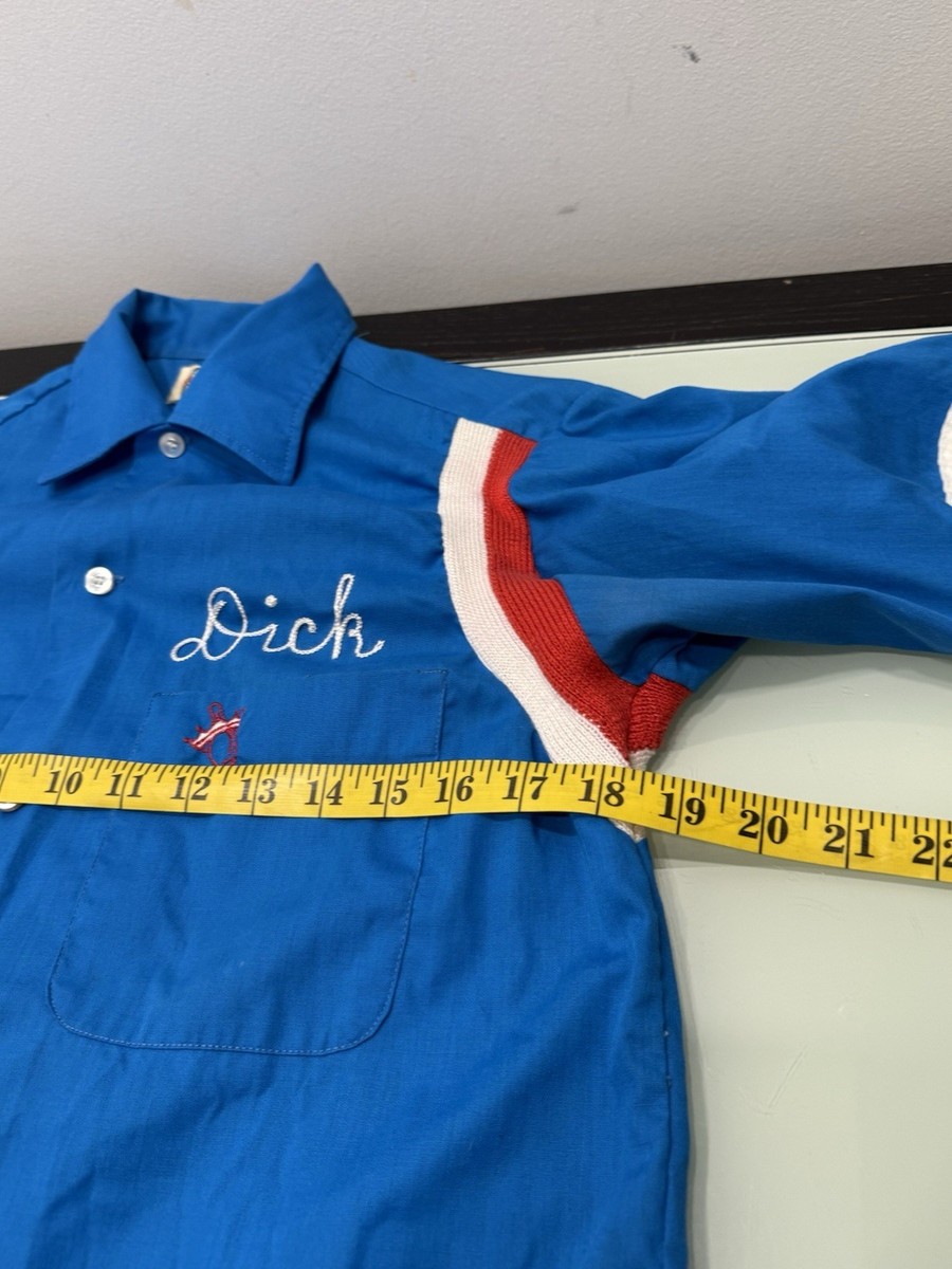 Vintage Hilton Bowling Retro Shirt Adult Size Small 60s 70s Blue
