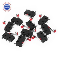 Micro Limit Switch 10pcs Roller Lever Arm SPDT 1NO 1NC 250V 5A KW12-3 HiLetgo