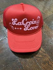 LaCroix Lover Trucker Snapback Hat Cap Red Pink Strawberry Sparkling Water *New*