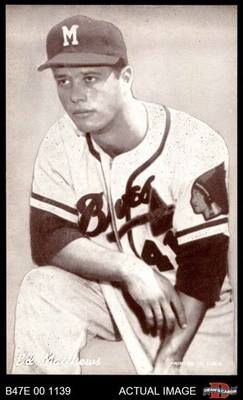 1947 Exhibits Eddie Mathews  ERR Braves ERROR HALL-OF-FAME VARIATION 4 - VG/EX
