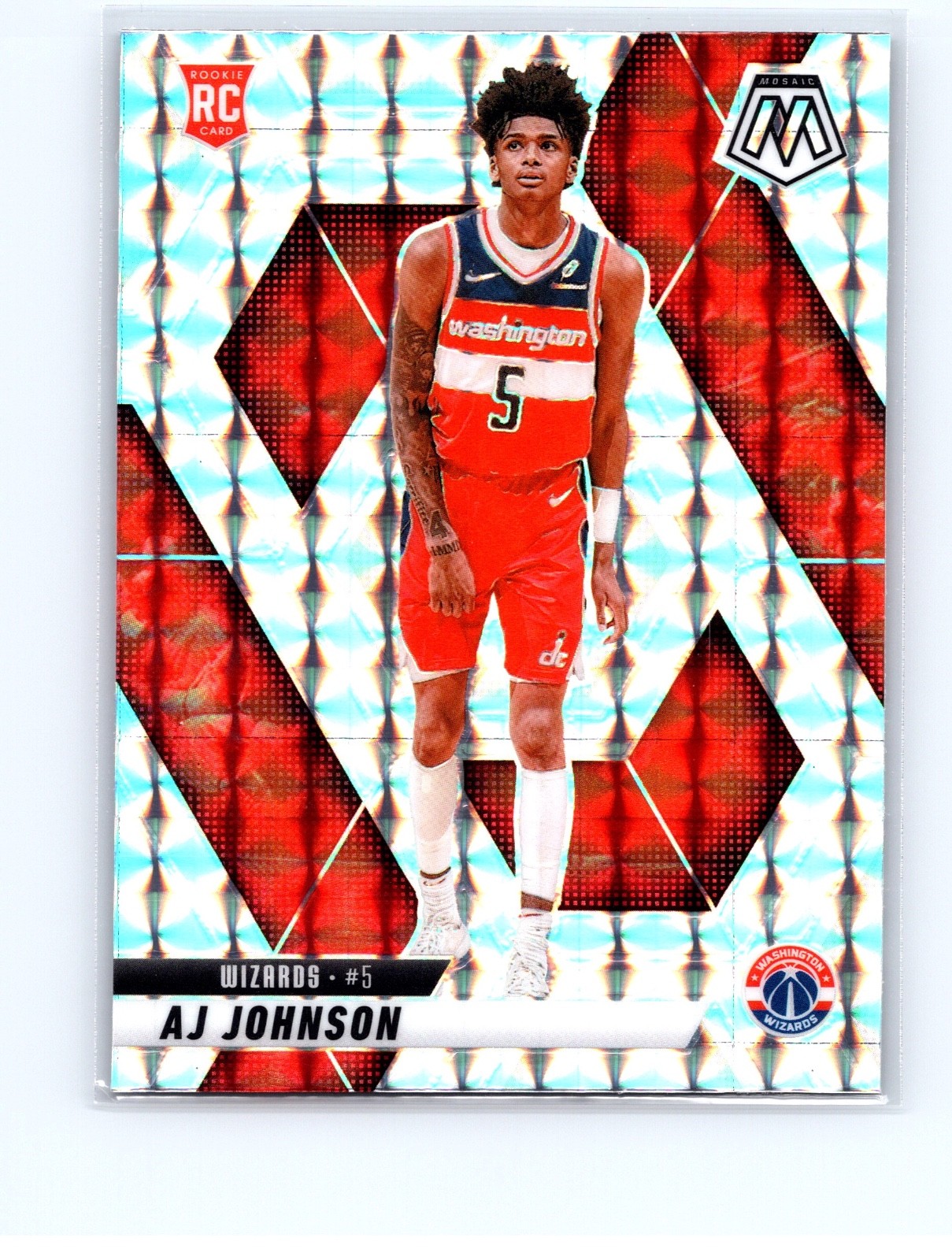 2024-25 Panini Mosaic Prizm Silver AJ Johnson #215 RC Wizards