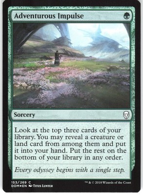 Adventurous Impulse Foil 153 Dominaria DOM C MTG Magic The Gathering C LP