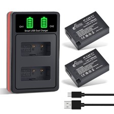 2-Pack LP-E17 Battery and LED Dual Charger for Canon EOS R50 R8 RP R10, Rebel...