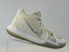 Nike Kyrie 3 Size 6 Youth White Chrome Basketball Athletic Shoes Unisex