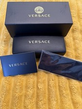 NEW VERSACE BLACK EYEGLASSES SUNGLASSES CASE W/CLOTH AUTHENTIC