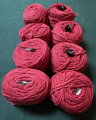 Cascade Yarn Cotton Rich Red 3611 Lot Of 8 Of 80 Yds Each Discontinued Brazil
