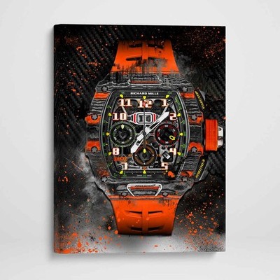 Richard Mille McLaren inspired Canvas Wall Art Print - Watch Art Poster Print