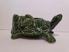 MCM MCCOY Pottery Dark Green Turtle Shaped Ceramic Planter Trinket Dish Vintage