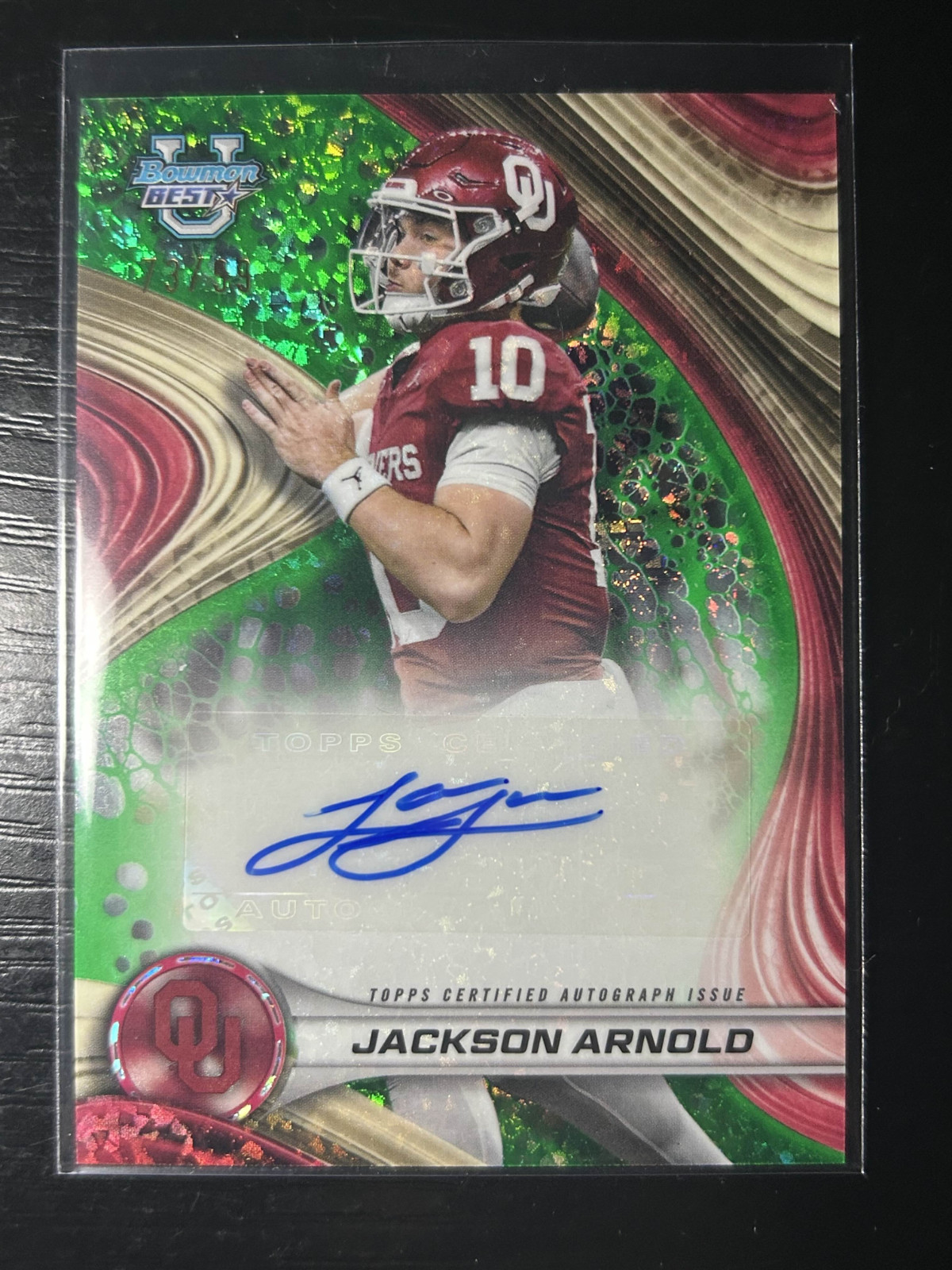 Jackson Arnold 2024 Bowman U Best #BOA-JA Green Mini-Diamond Auto /99 Rookie RC