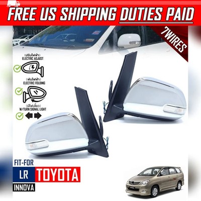 LR Side Wing Mirror 7 Wires Chrome For Toyota Innova MVP AN40 Facelift 2004-2011