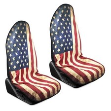 Vophia Car Seat Covers Waterproof 2pcs Front Seat Towel American Flag-2 Pack Vophia Car Seat Covers Waterproof 2pcs Front Seat Towel American Flag-2 Pack