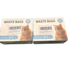2pk Self Cleaning Cat Litter Box Liners 50ct. Drawstring Cat Litter 3.7 Gallons 