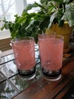 3 Retro Pink Mesh Libby Drinking Glasses  No Ware — photo 3
