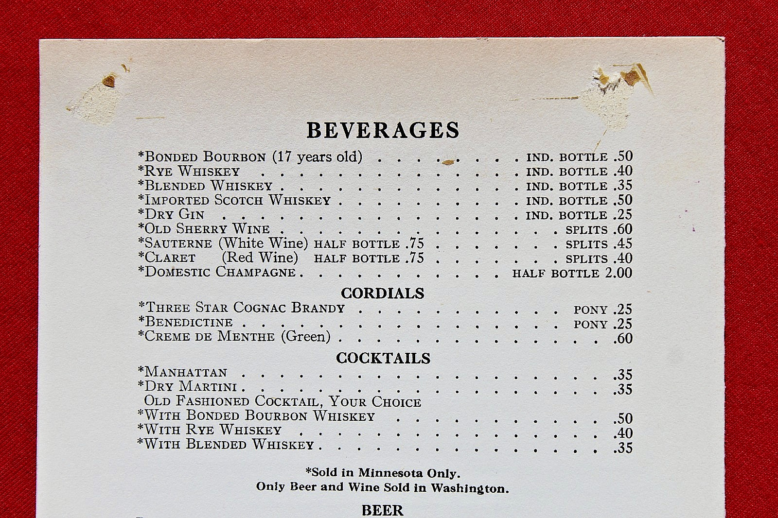 1935 Great Northern Railway Dinner Menu North West Pacific Railroad Train Dining