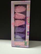Fluffy Snap Hair Clips 6 Pc Pink Purple Fuzzy Soft Anti-slip Barrettes Girls G7