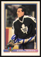 Daniel Marois Autographed 1991-92 Bowman Card #165 Toronto Maple Leafs