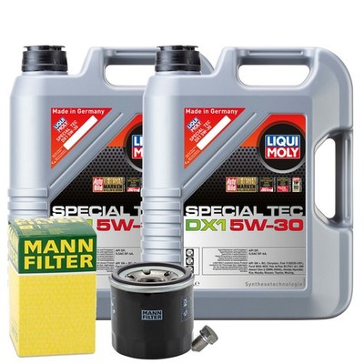 Motoröl 5W30 LIQUI MOLY Special Tec Dx1 10L+MANN Ölfilter+Ölablassschraube