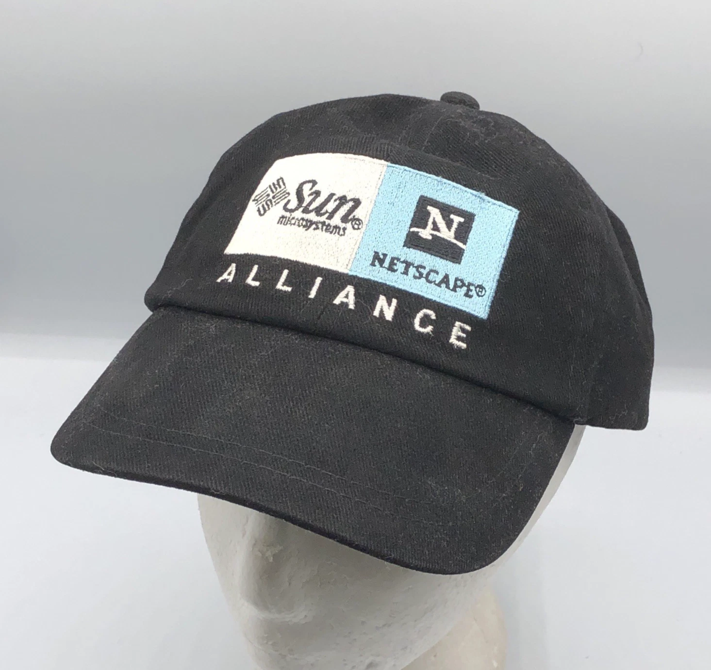 Rare Vintage Netscape Sun Microsystems Alliance Black Adjustable Strapback Hat
