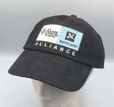 Rare Vintage Netscape Sun Microsystems Alliance Black Adjustable Strapback Hat