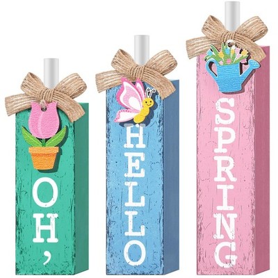 MiniInflat 3 Pcs Spring Decorations for Home Hello mainly pink, blue, green 