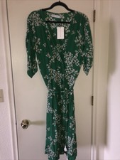 NWT Faithfull The Brand Green Anne Marie Cap Estel Floral Midi Dress Sz 10 NEW