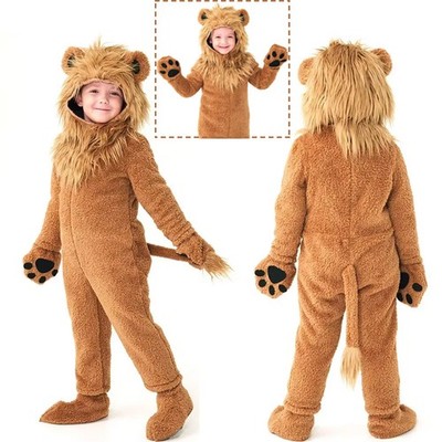 The Lion King Costume Cosplay Boys Kids Animal Zoo Lion Simba Jumpsuit Book Week